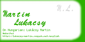 martin lukacsy business card